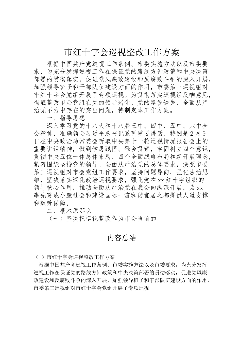2023年市红十字会巡视整改工作方案.doc_第1页