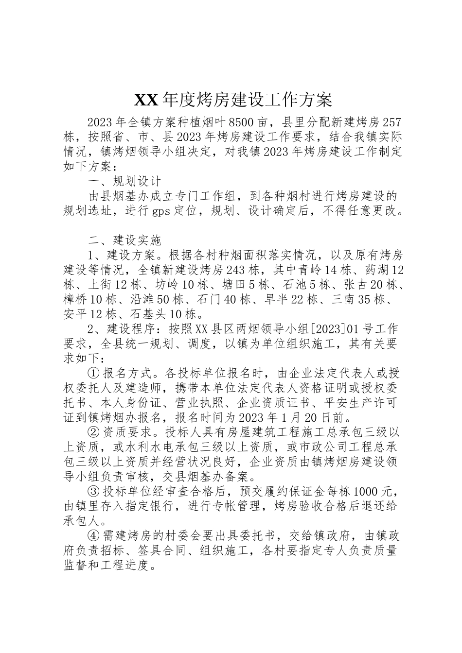2023年度烤房建设工作方案.doc_第1页