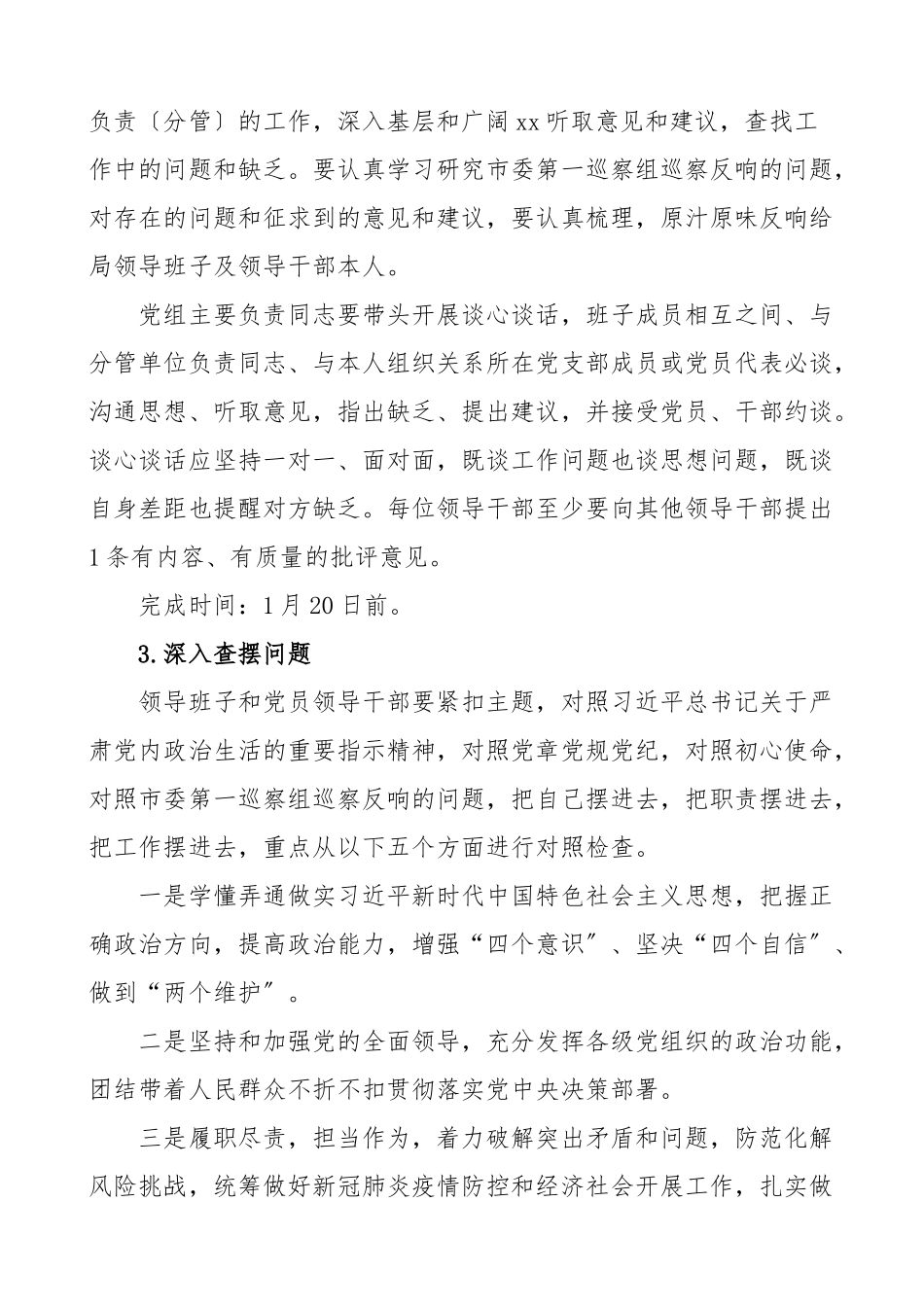 2023年度民主生活会暨巡察整改专题民主生活会工作方案.doc_第3页
