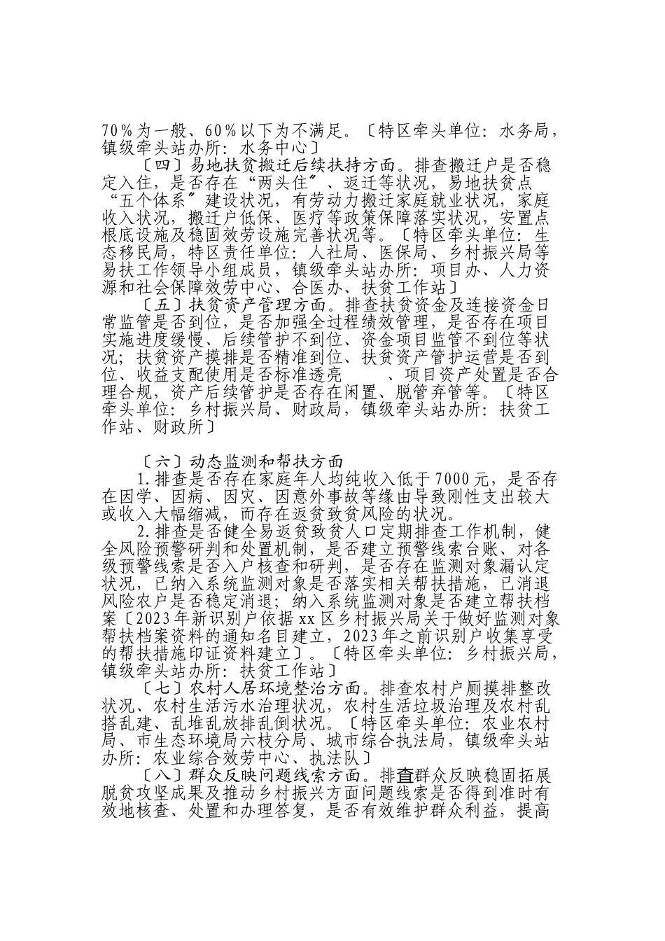 2023年开展巩固拓展脱贫攻坚成果同乡村振兴有效衔接问题排查整改工作方案  .doc_第3页