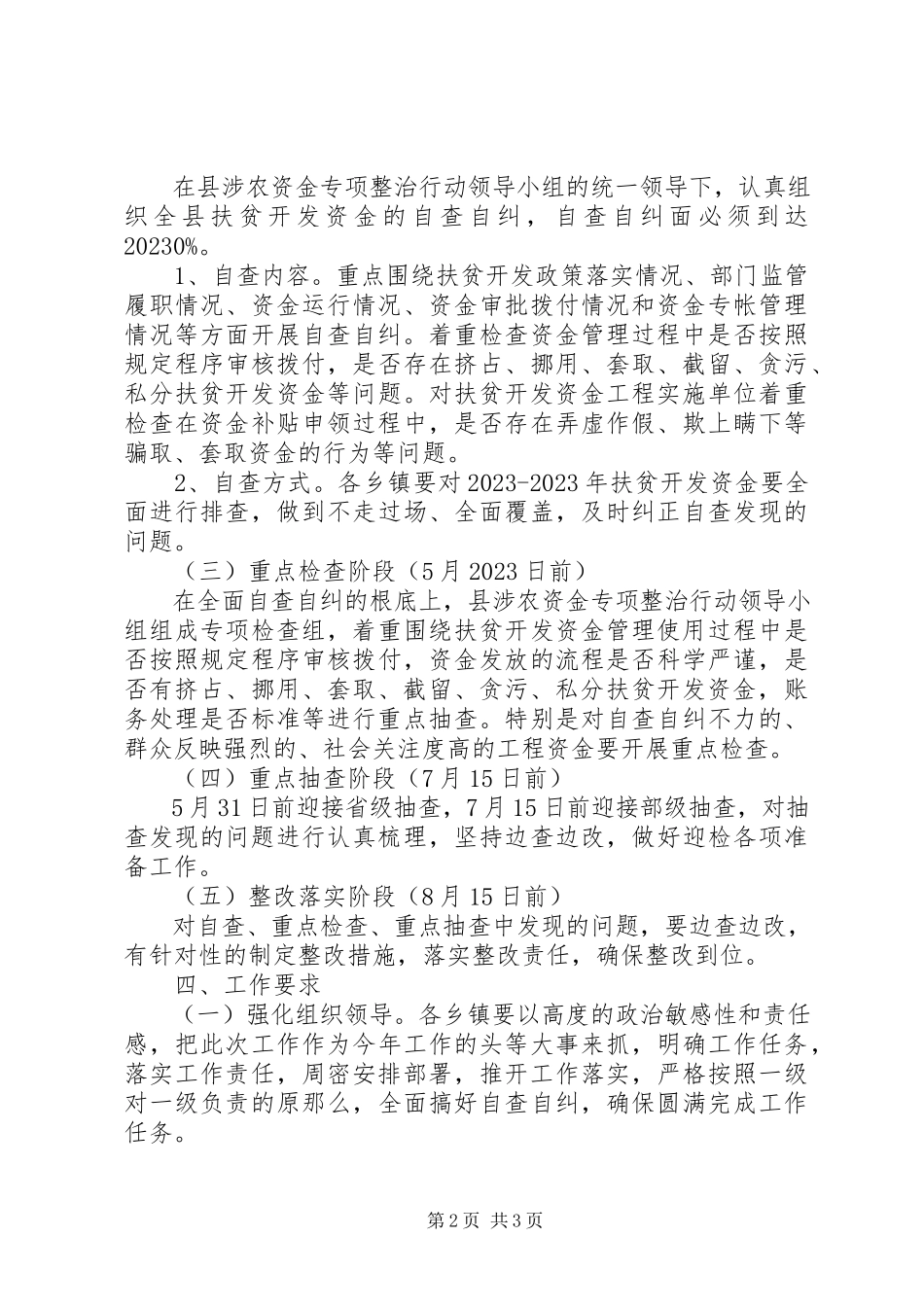 2023年扶贫开发资金专项整治工作方案.docx_第2页