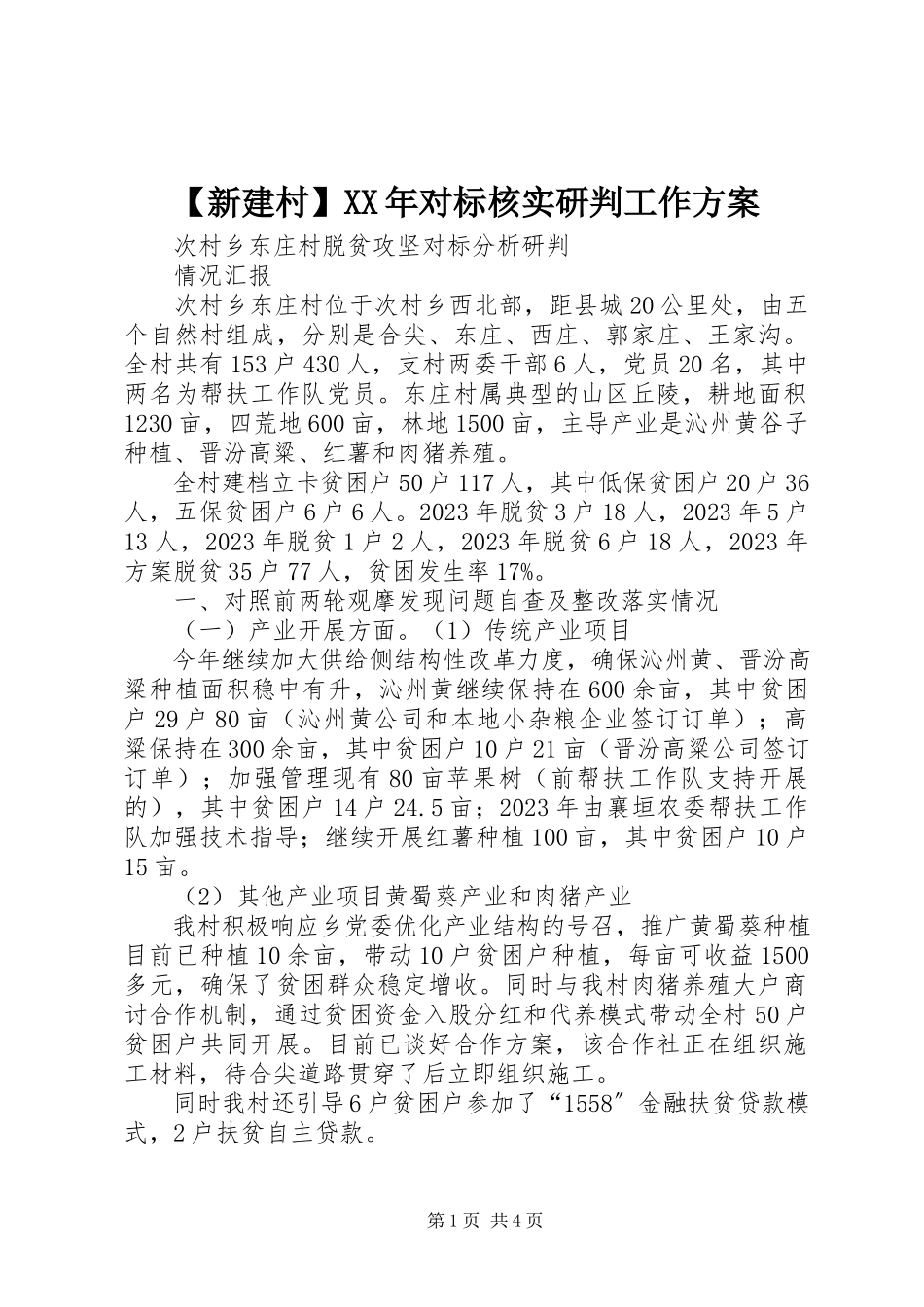 2023年新建村对标核实研判工作方案.docx_第1页