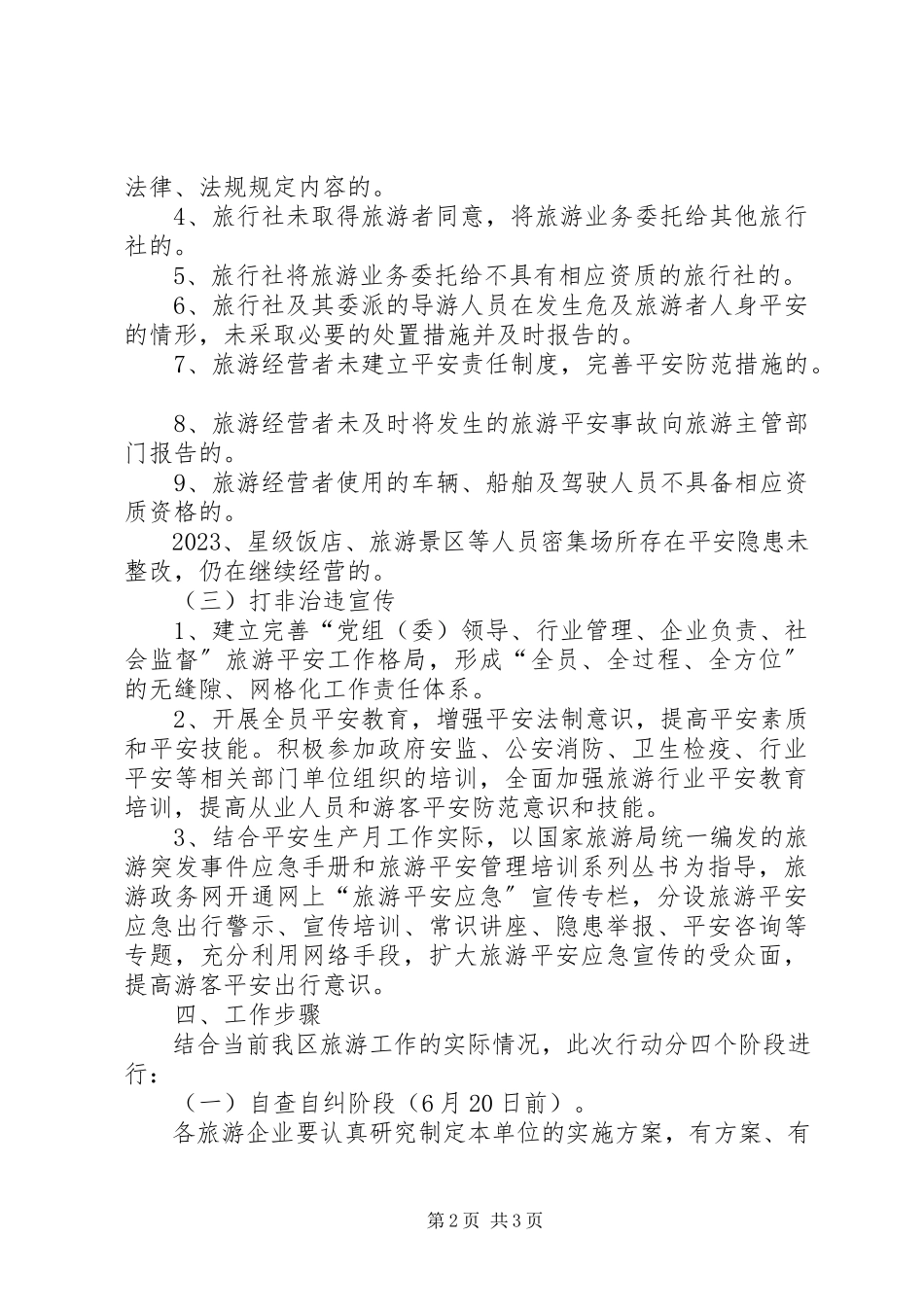 2023年旅游行业打非治违治理工作方案.docx_第2页
