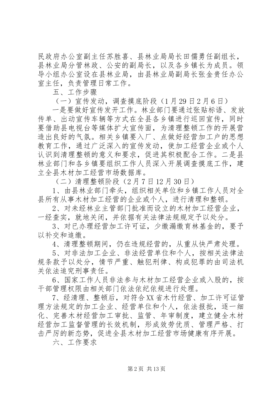 2023年木材加工市场清理整顿工作方案5篇.docx_第2页