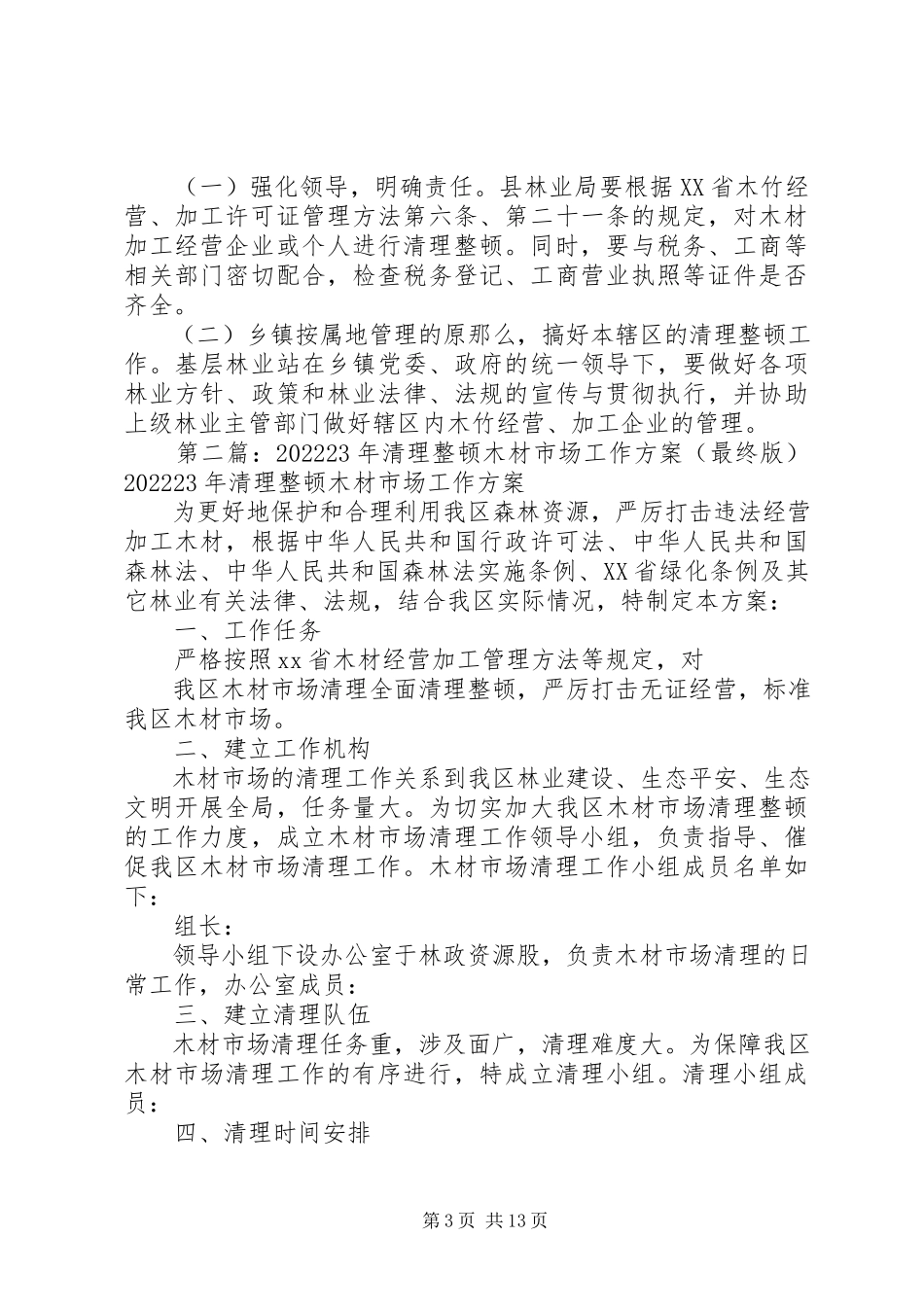 2023年木材加工市场清理整顿工作方案5篇.docx_第3页