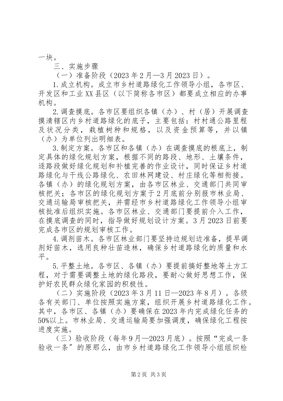 2023年林业局乡村道路绿化工作方案.docx_第2页