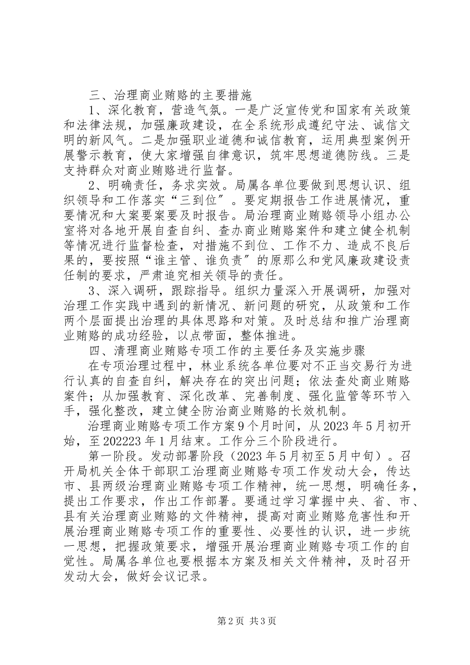 2023年林业局开展治理商业贿赂专项工作方案.docx_第2页