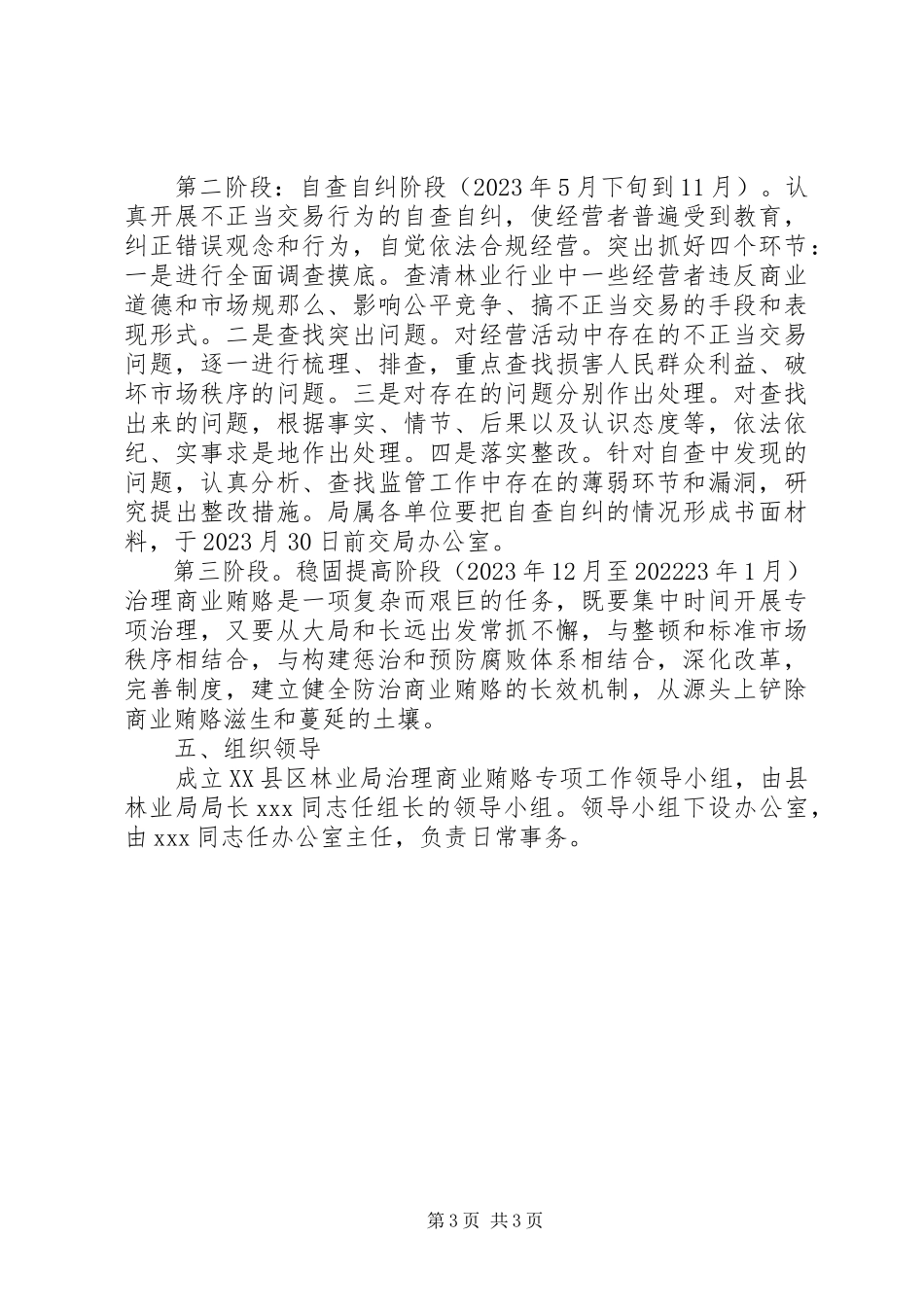 2023年林业局开展治理商业贿赂专项工作方案.docx_第3页