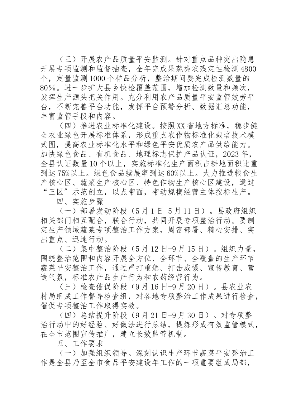 2023年某县蔬菜安全生产专项整治工作方案.doc_第2页