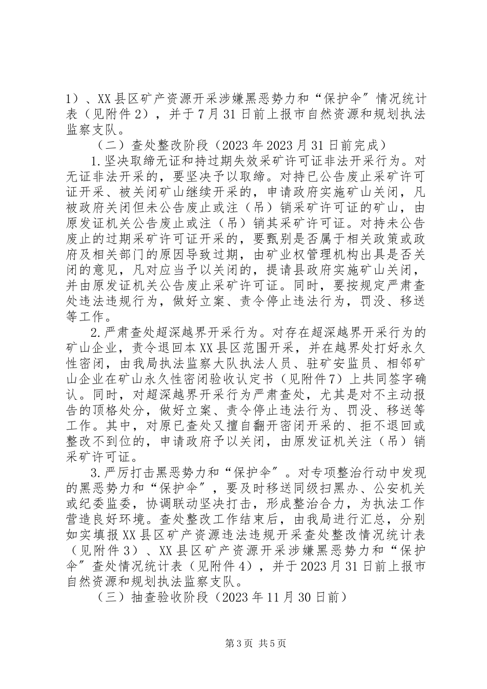 2023年矿产资源开采违法违规行为专项整治行动工作方案.docx_第3页