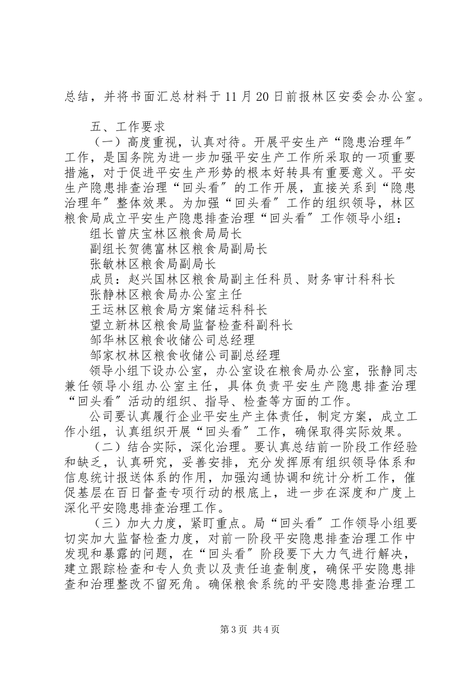 2023年粮食局安全生产隐患排查治理“回头看”工作方案.docx_第3页