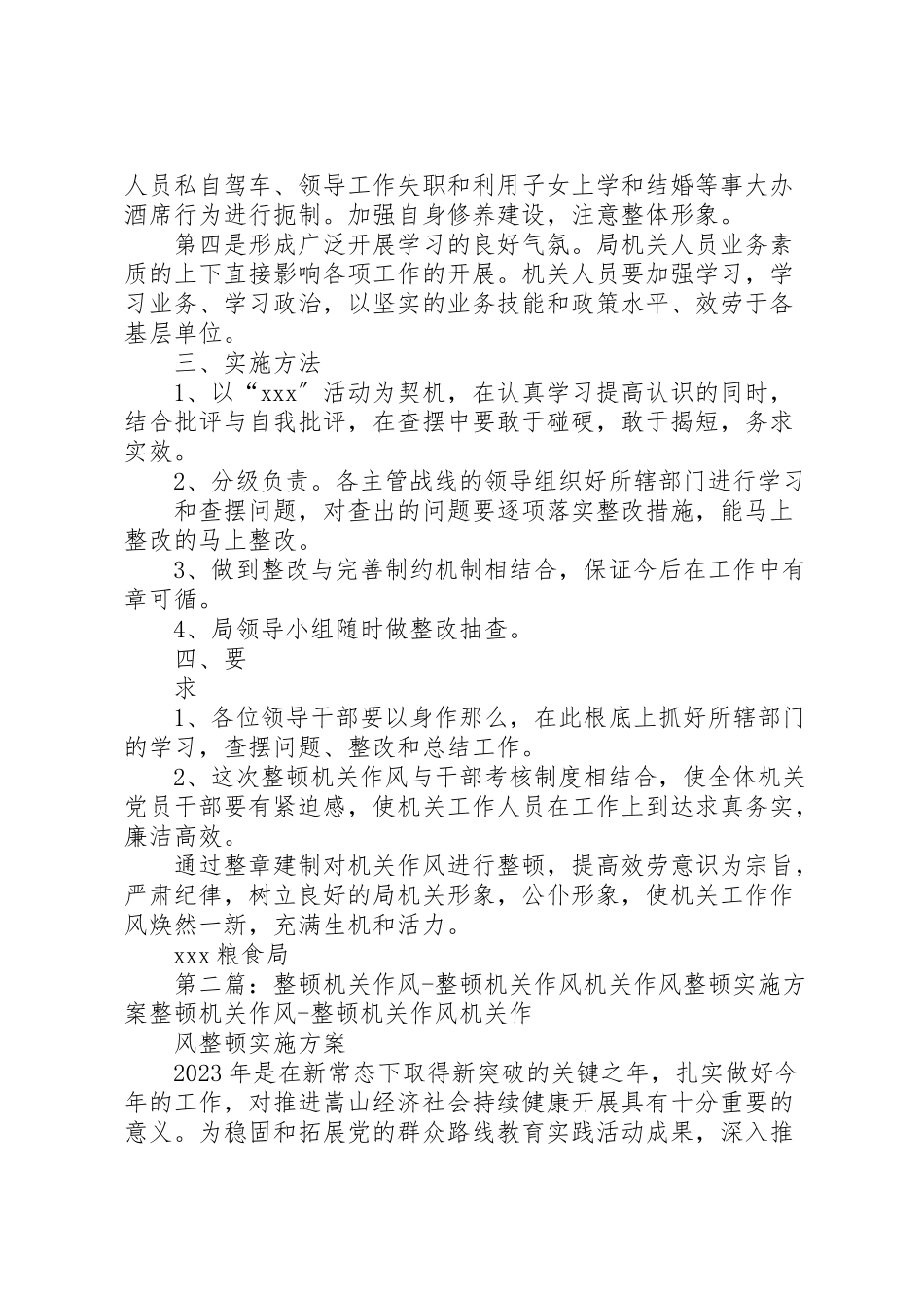 2023年粮食局整顿机关作风工作方案.doc_第3页