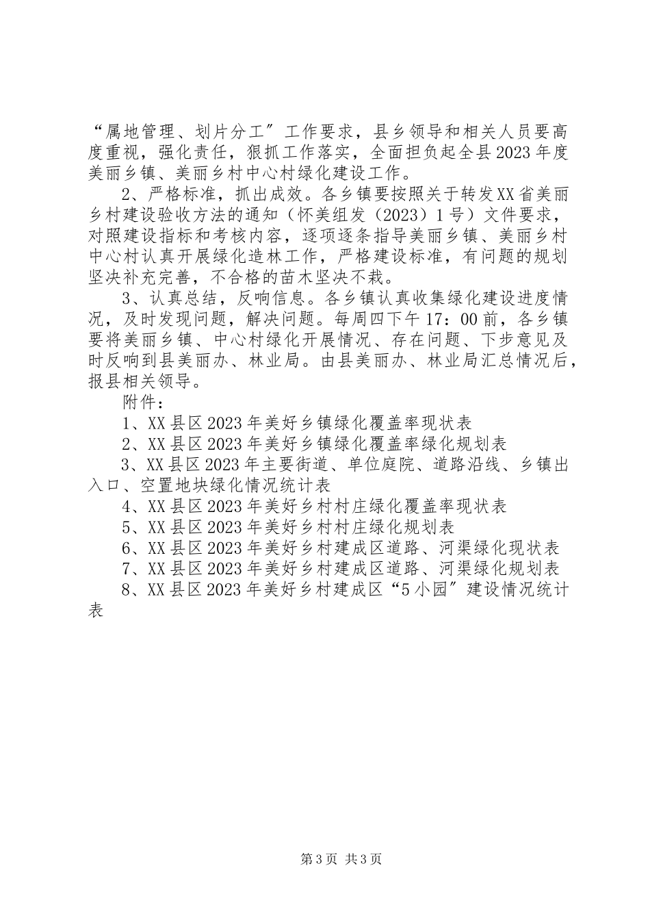 2023年美丽乡镇和美丽乡村中心村绿化工作方案.docx_第3页