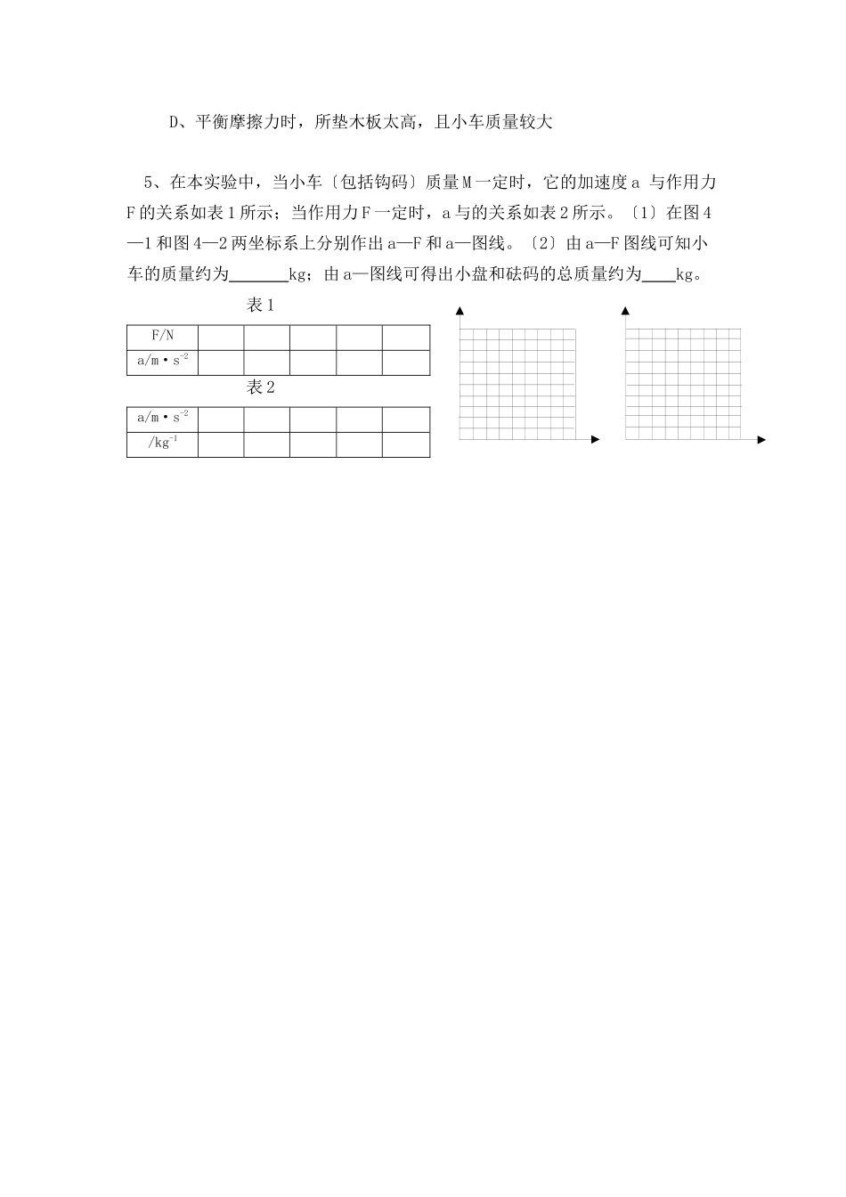 2023年高中物理42实验探究加速度与力质量的关系测试新人教版必修1.docx_第2页