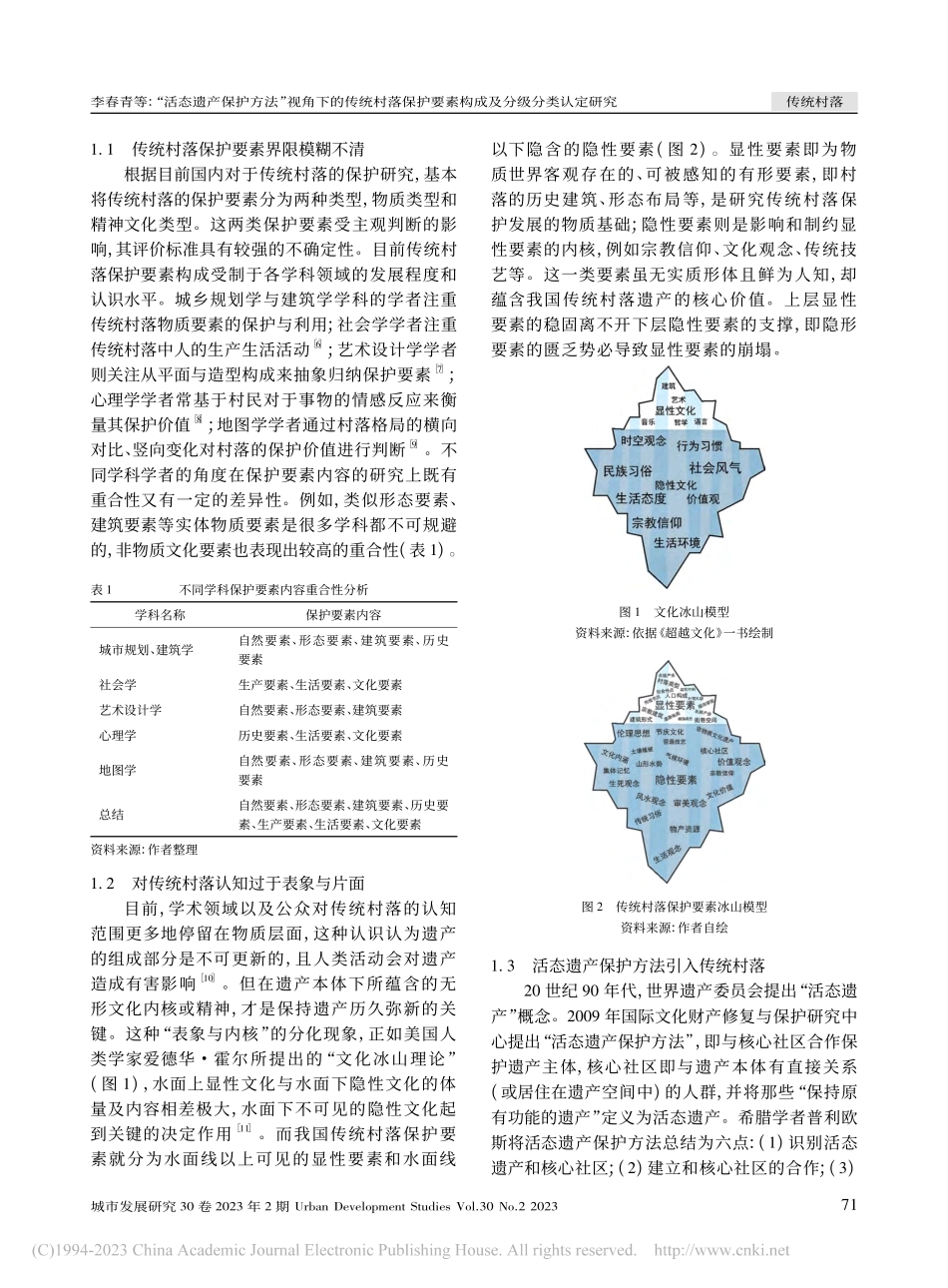 “活态遗产保护方法”视角下...要素构成及分级分类认定研究_李春青.pdf_第2页
