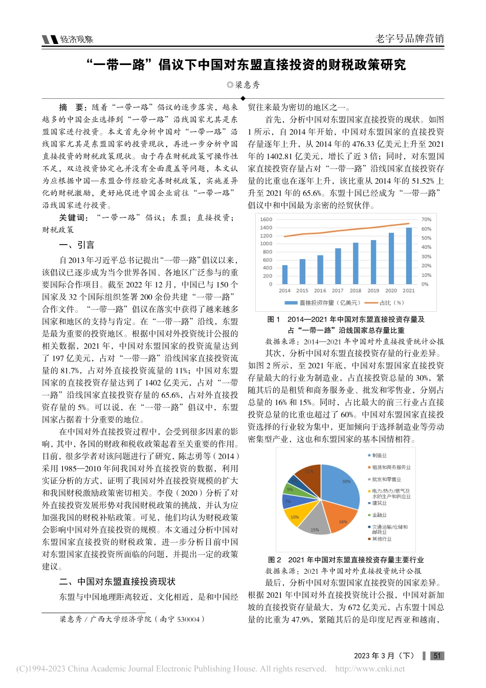 “一带一路”倡议下中国对东盟直接投资的财税政策研究_梁惠秀.pdf_第1页