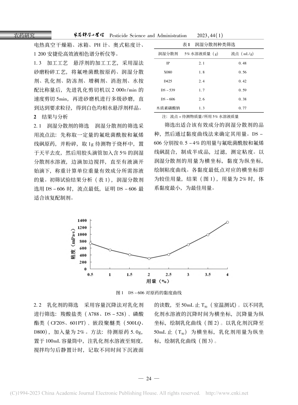 20%氟吡菌酰胺·氟烯线砜灌根剂的配方研究_马俊欢.pdf_第3页