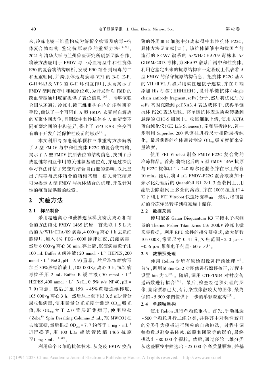 A型口蹄疫病毒与中和性抗体的复合物结构解析_张泽林.pdf_第2页