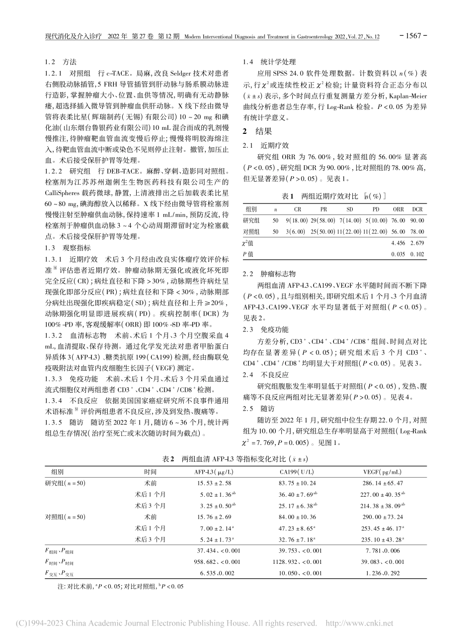 CalliSpheres载...化疗栓塞治疗肝癌的临床研究_石静.pdf_第2页