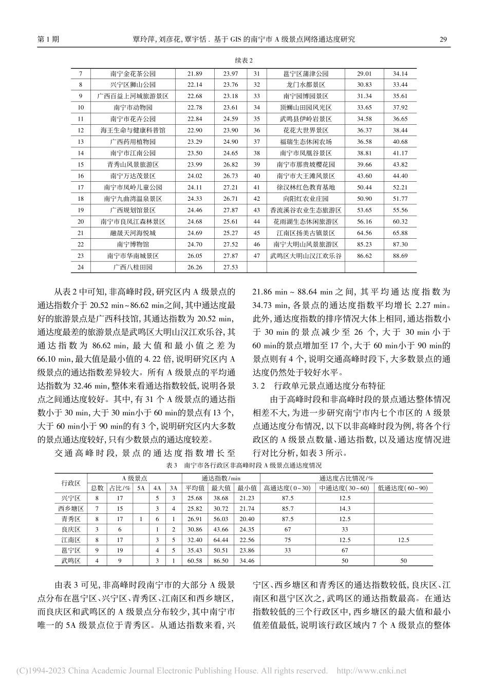 基于GIS的南宁市A级景点网络通达度研究_覃玲萍.pdf_第3页