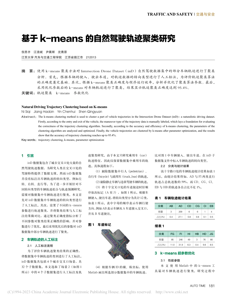 基于k-means的自然驾驶轨迹聚类研究_倪思齐.pdf_第1页