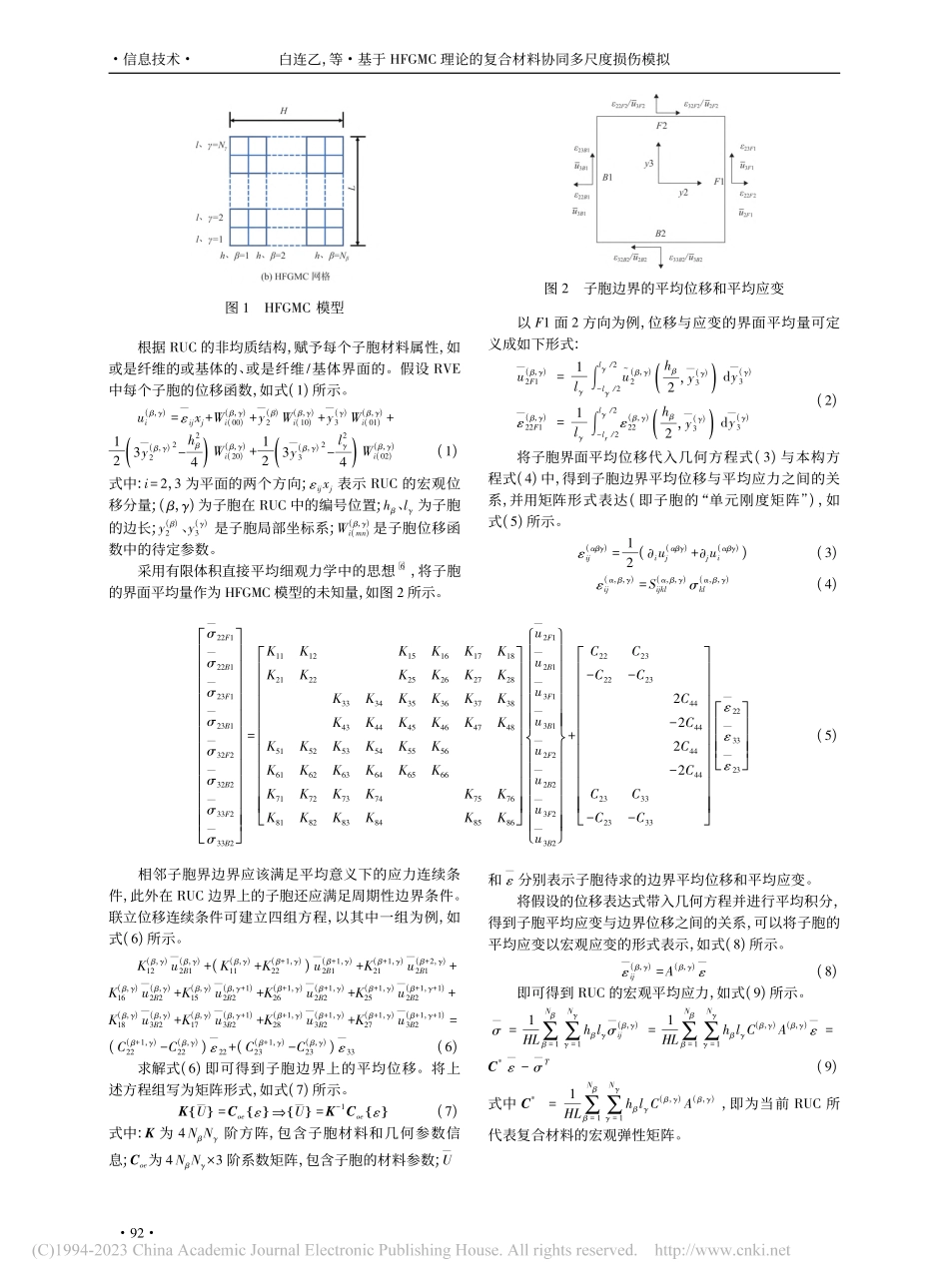 基于HFGMC理论的复合材料协同多尺度损伤模拟_白连乙.pdf_第2页