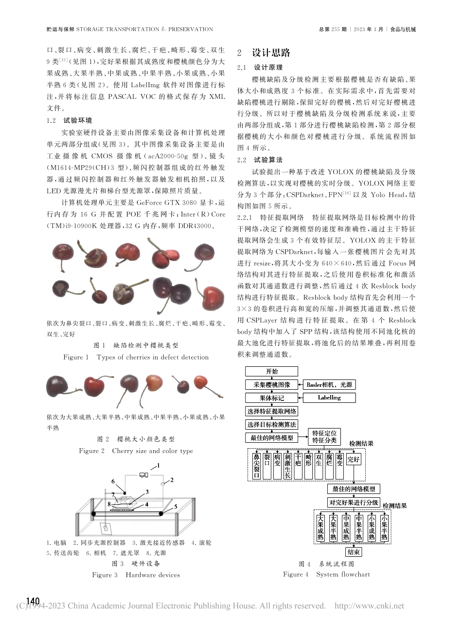 基于改进YOLOX模型的樱桃缺陷及分级检测_刘敬宇.pdf_第2页