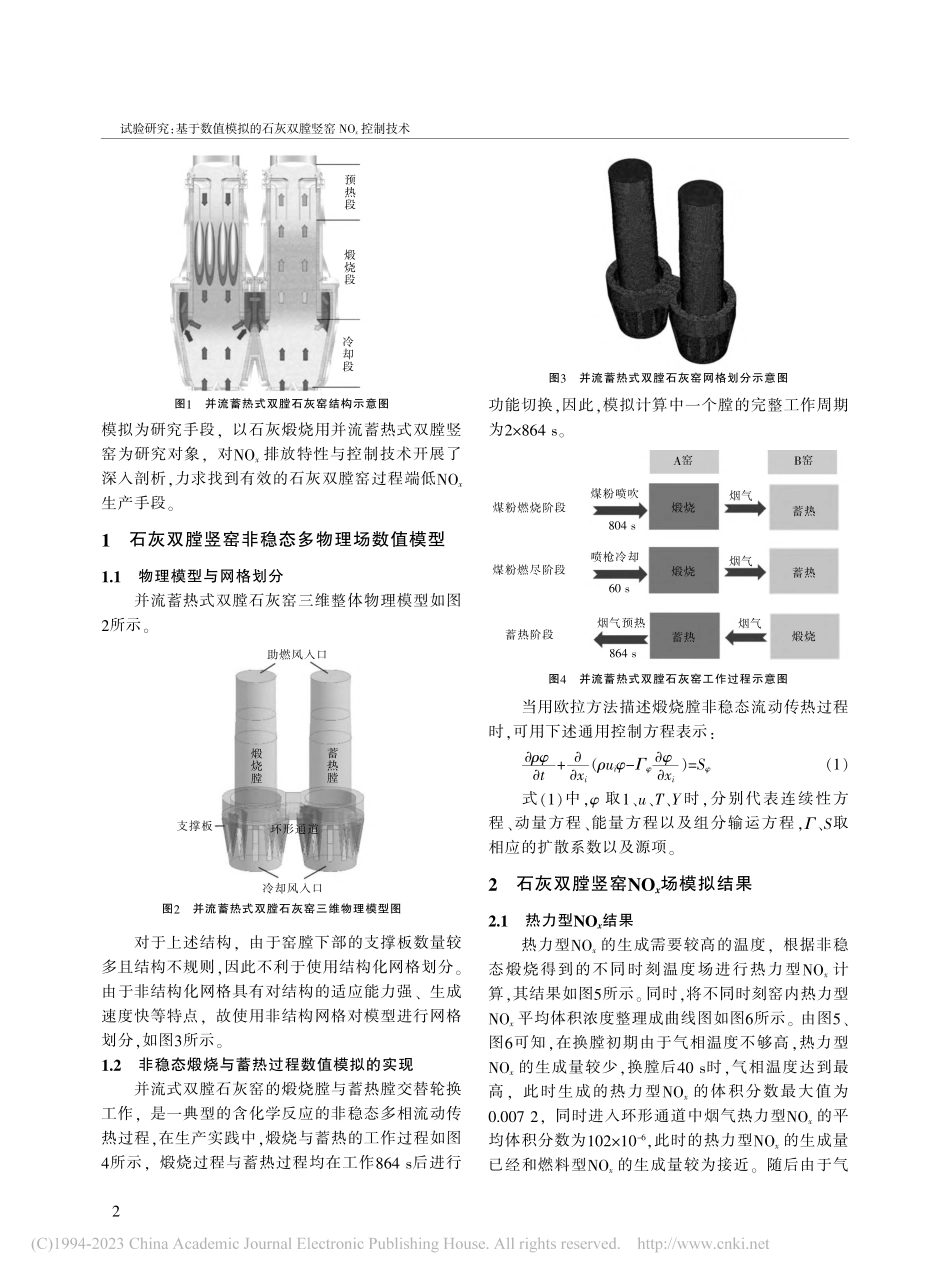 基于数值模拟的石灰双膛竖窑NO_x控制技术_周浩宇.pdf_第2页
