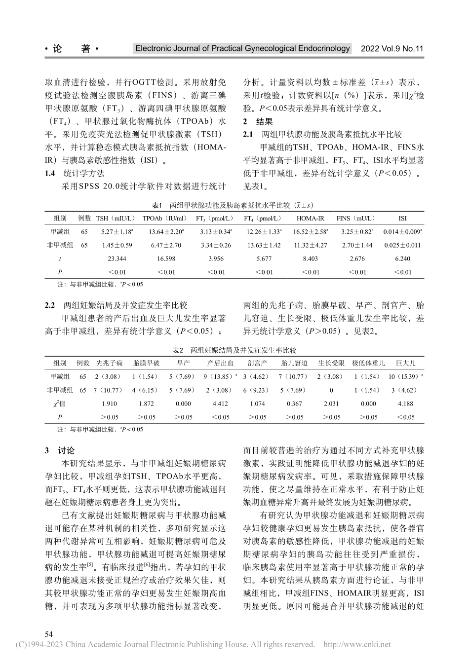 甲状腺功能减退对妊娠期糖尿病患者妊娠结局的影响分析_杨蔚.pdf_第3页