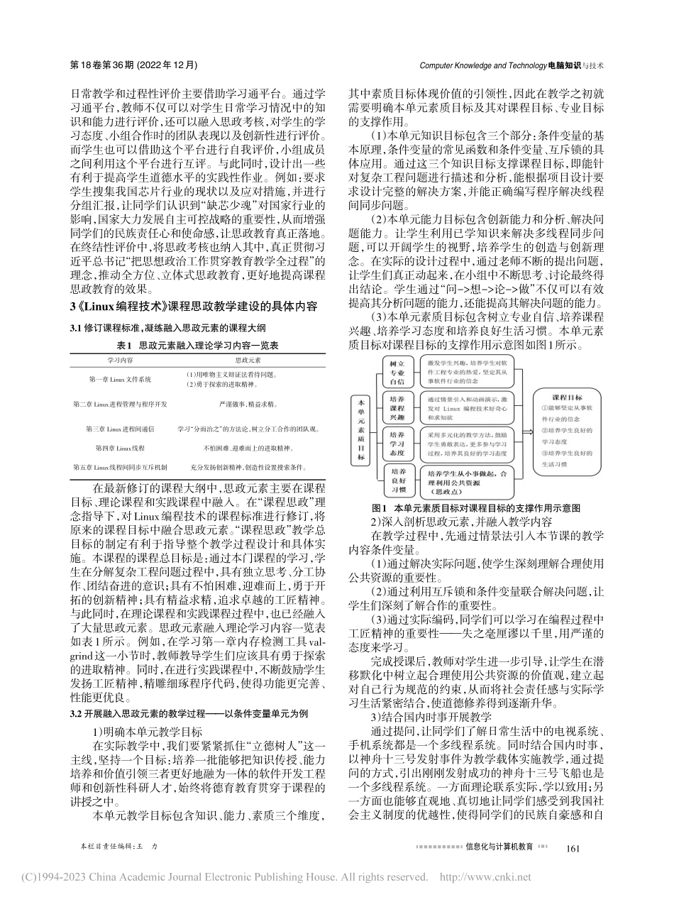 课程思政融入《Linux编程技术》教学改革与实践_单平平.pdf_第2页