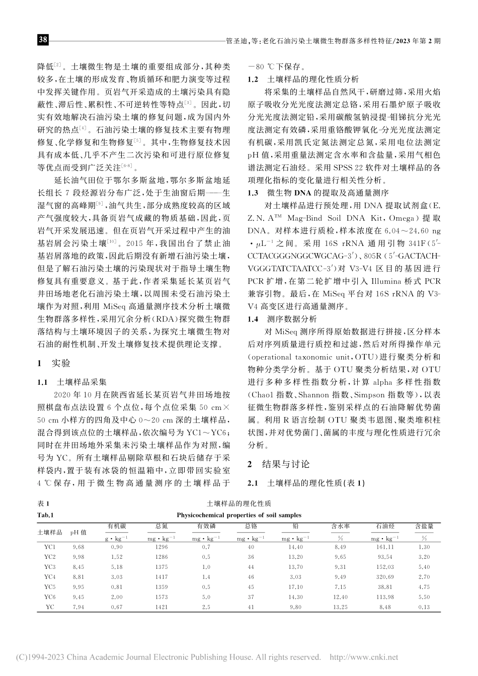 老化石油污染土壤微生物群落多样性特征_管圣迪.pdf_第2页