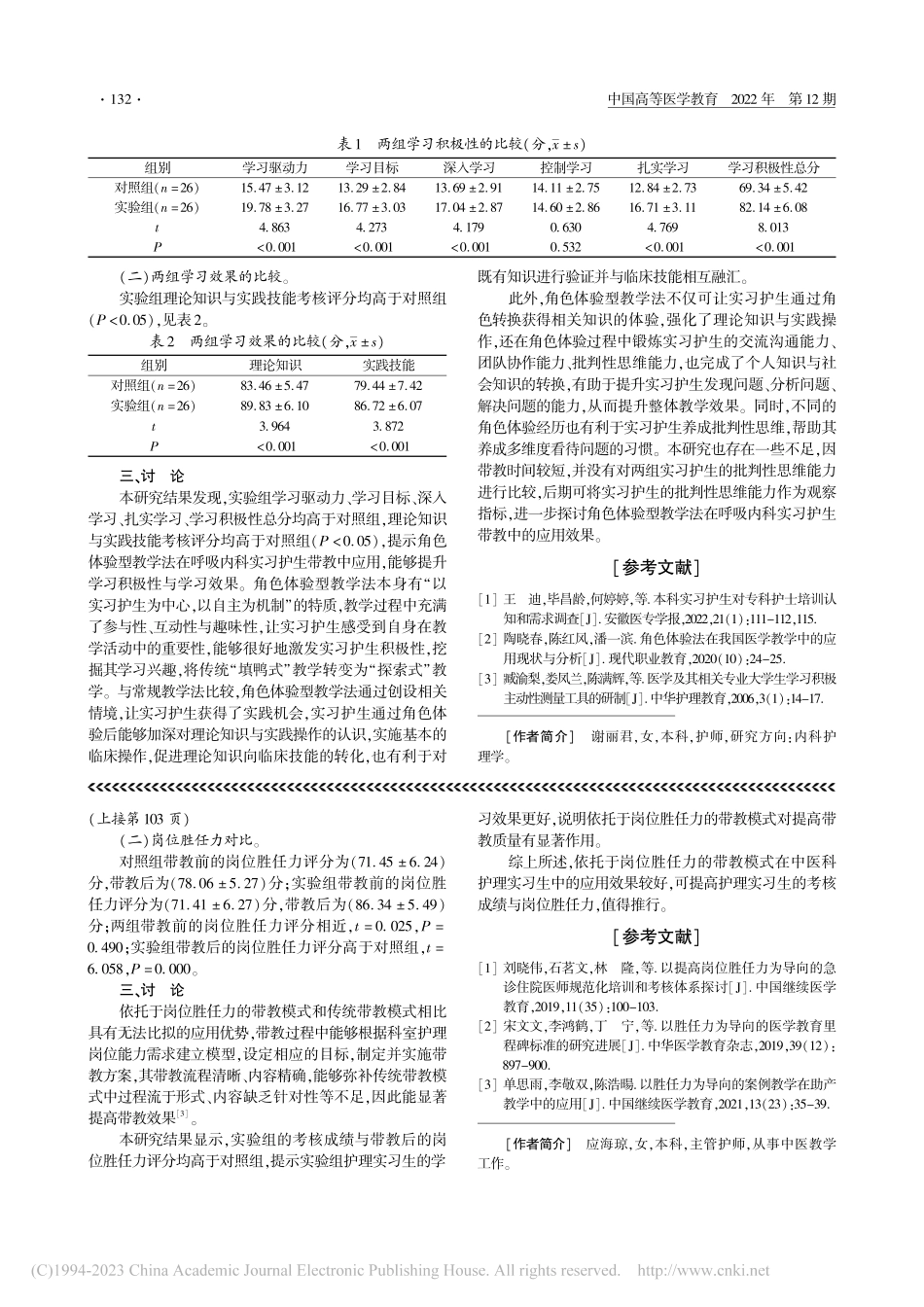 角色体验型教学法对呼吸内科...积极性与学习效果的影响研究_谢丽君.pdf_第2页