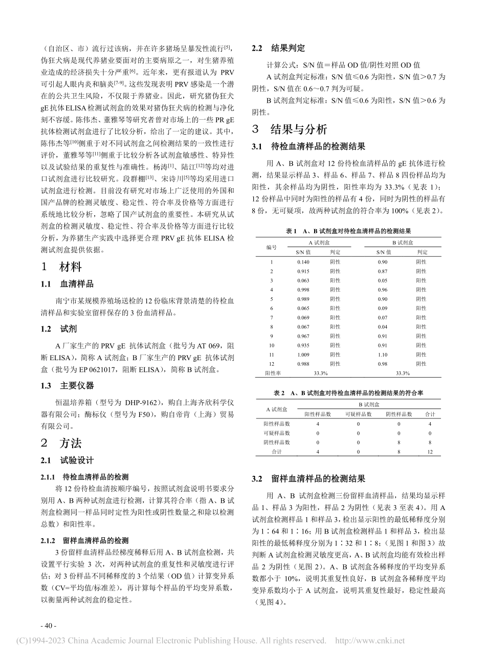 两种猪伪狂犬gE抗体ELISA检测试剂盒效果评价_陈滢锴.pdf_第2页