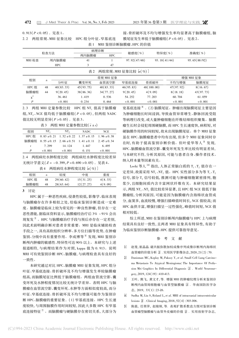 颅内脑膜瘤MR影像征象与血管周细胞瘤的鉴别诊断研究_王婷婷.pdf_第2页