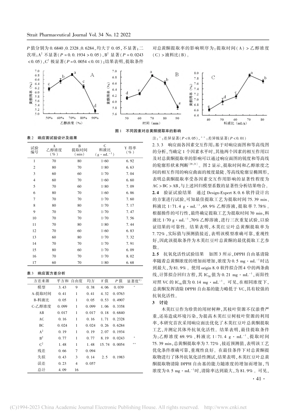 木荚红豆叶总黄酮提取工艺优化及其抗氧化活性研究_郑丽鋆.pdf_第3页