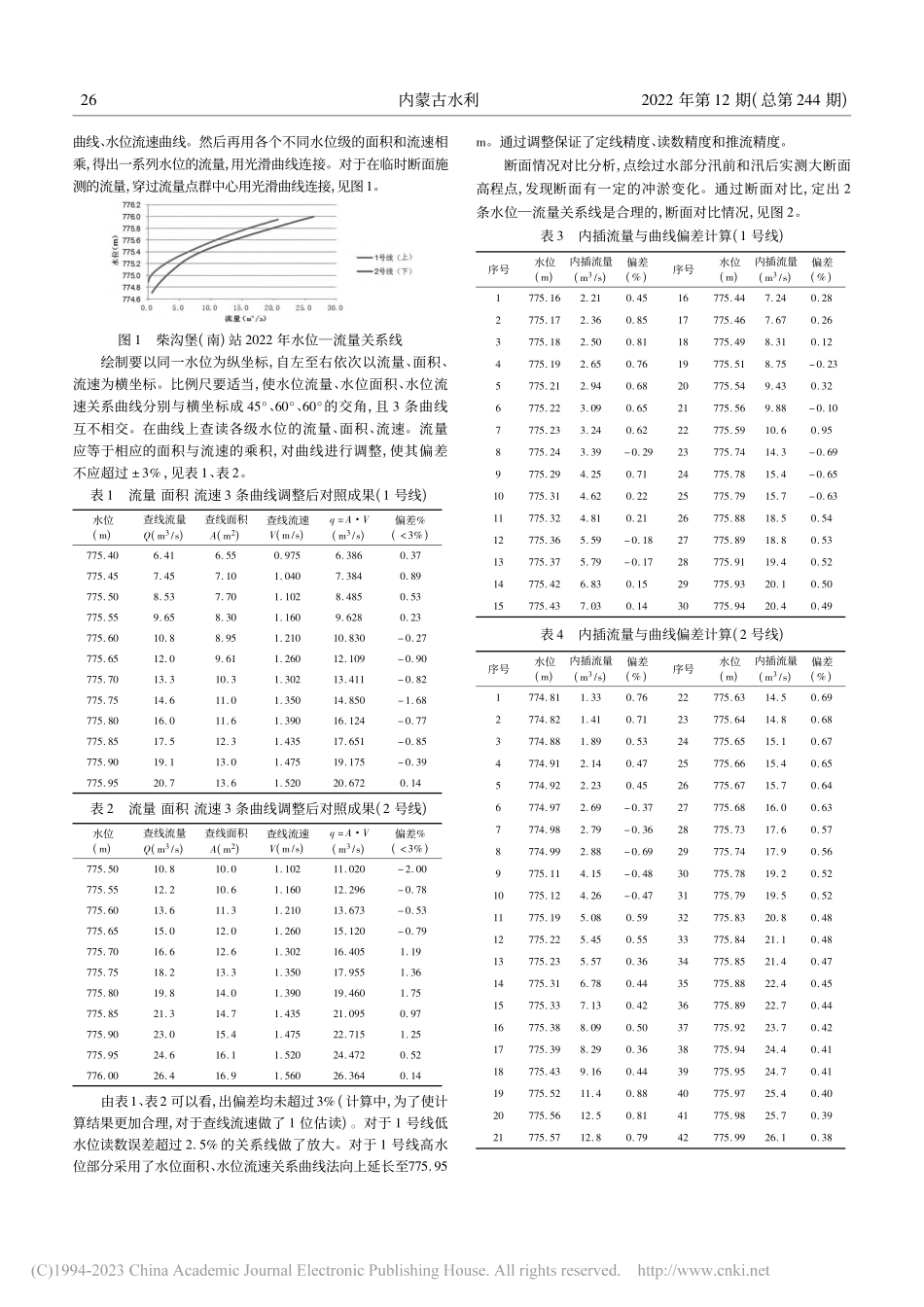南洋河柴沟堡(南)水文站水位—流量关系确定方法_郎潇.pdf_第2页