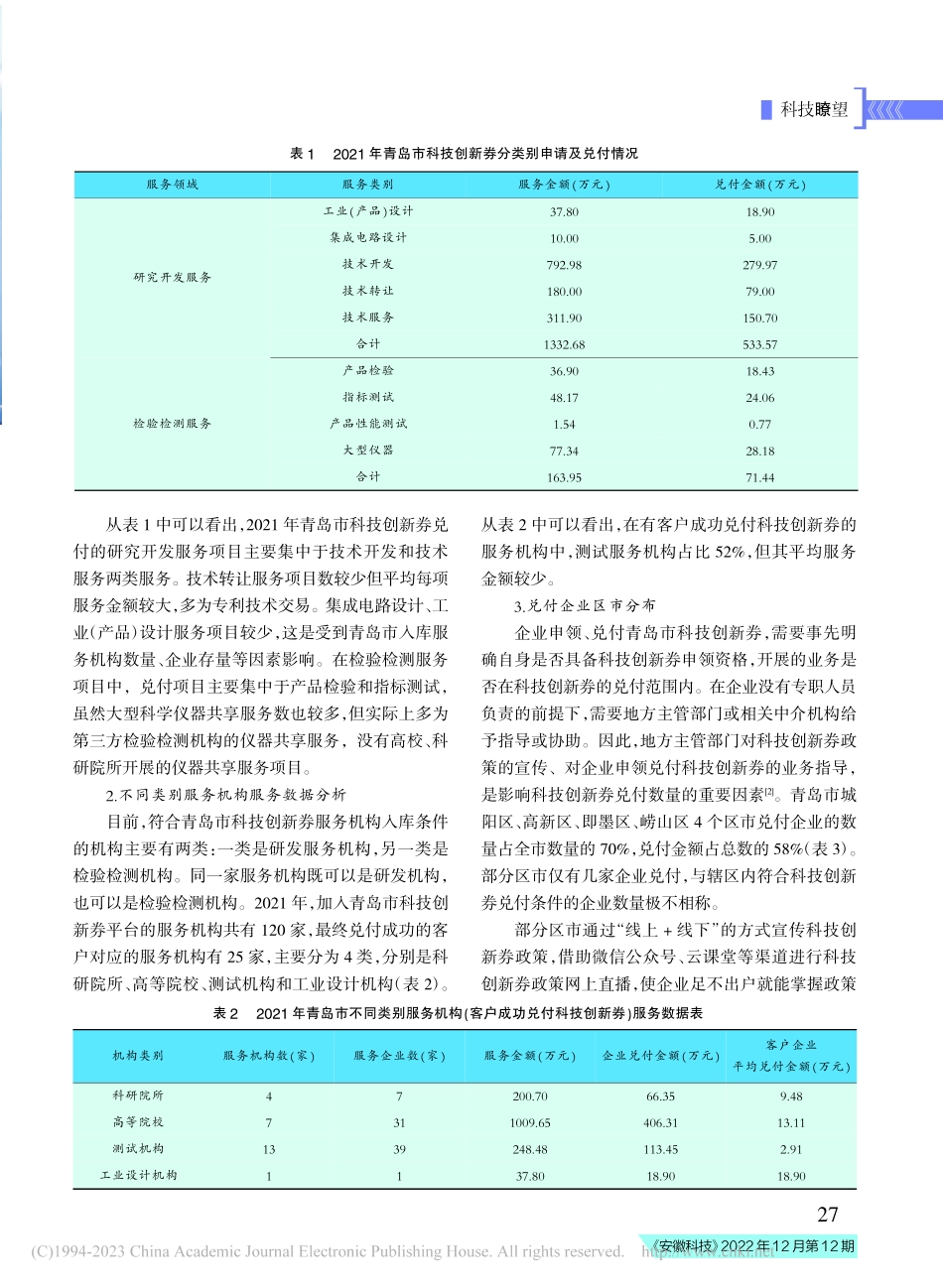 青岛市科技创新券政策实施现状及改进建议_王德强.pdf_第2页