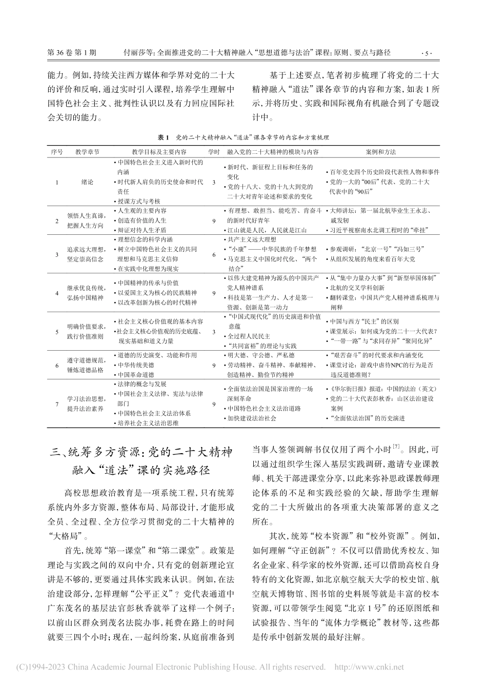 全面推进党的二十大精神融入...治”课程：原则、要点与路径_付丽莎.pdf_第3页
