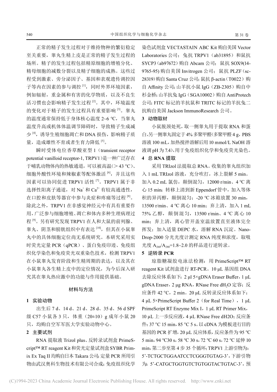 热敏蛋白TRPV1在小鼠睾丸生精小管中的表达特征_赵妍秋.pdf_第2页
