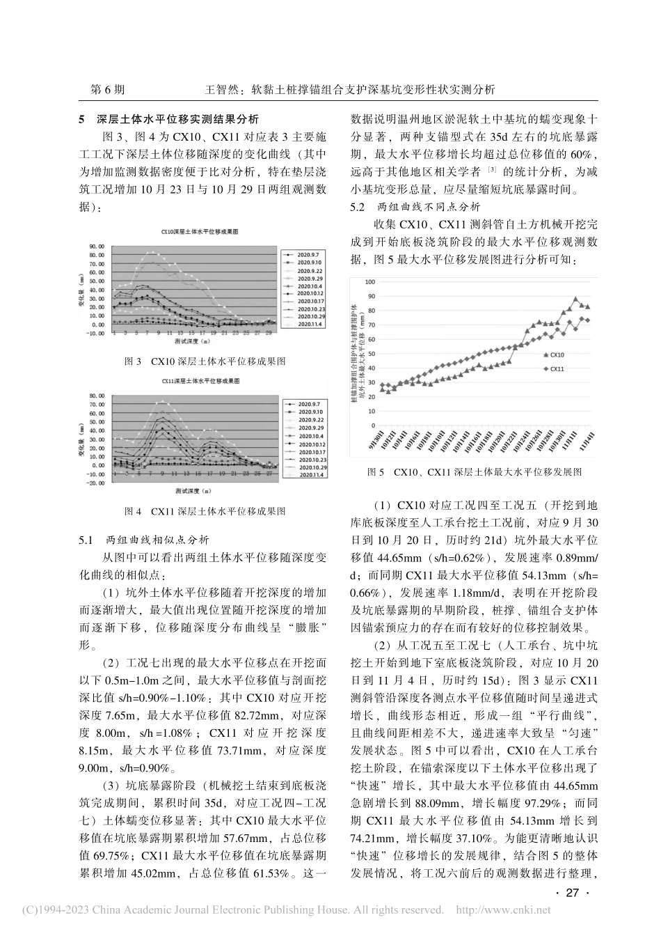 软黏土桩撑锚组合支护深基坑变形性状实测分析_王智然.pdf_第3页