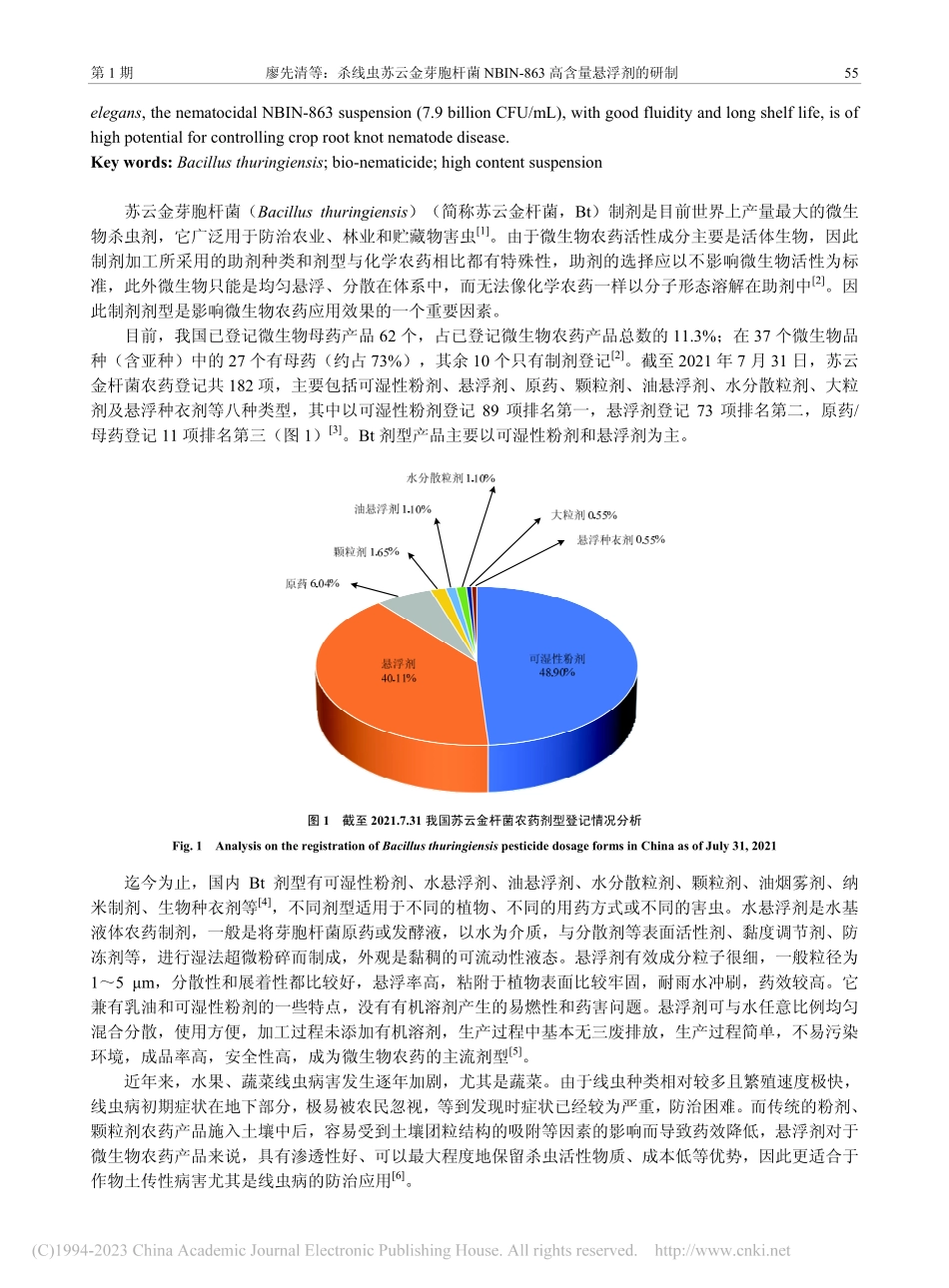 杀线虫苏云金芽胞杆菌NBI...-863高含量悬浮剂的研制_廖先清.pdf_第2页