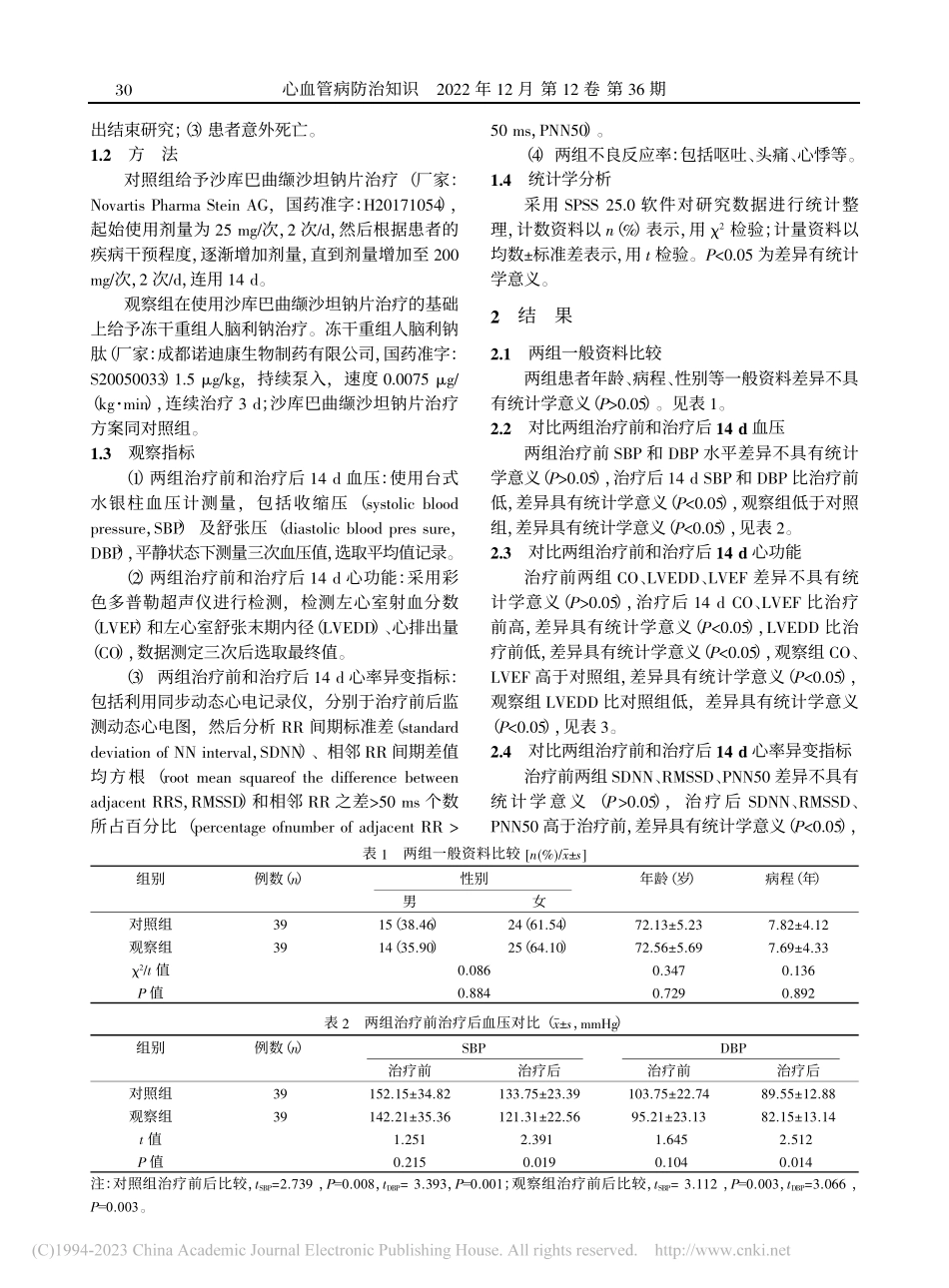 沙库巴曲缬沙坦联合冻干重组...肽对老年高血压心功能的影响_曾烜贤.pdf_第2页