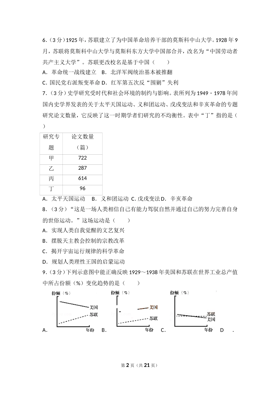 2015年山东省高考历史试卷.doc_第2页
