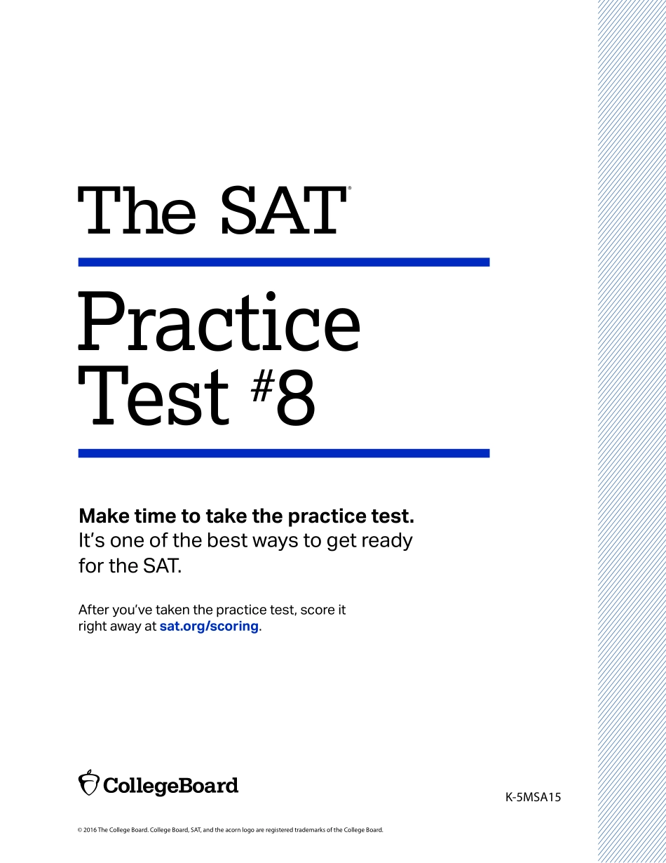 2017 年 1 月 SAT 真题下载（北美卷）.pdf_第1页