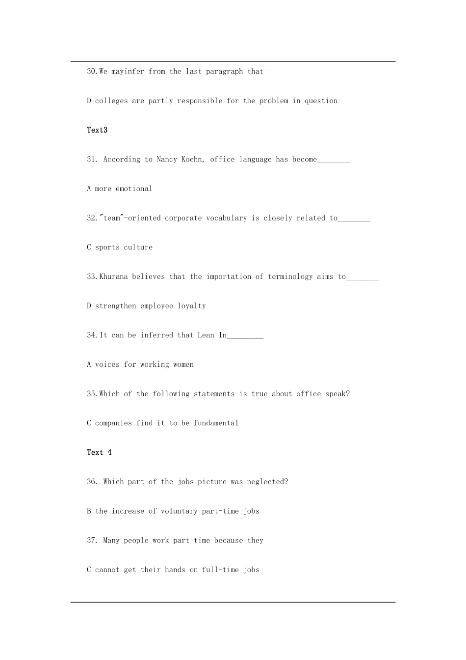 2015年全国硕士研究生入学统一考试英语（二）答案.pdf_第3页