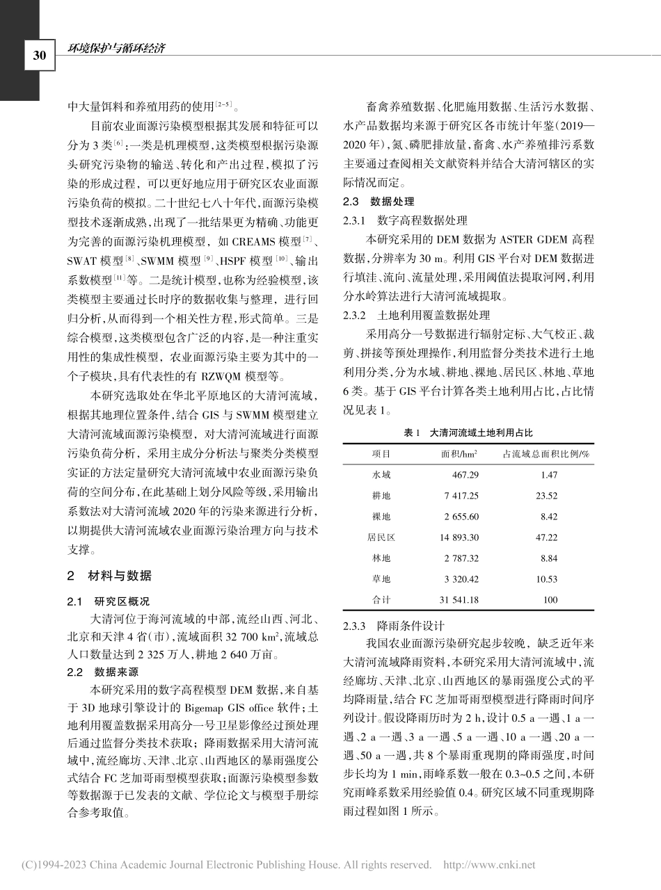 基于GIS和SWMM模型的大清河流域面源污染风险评估_曹淑钧.pdf_第2页