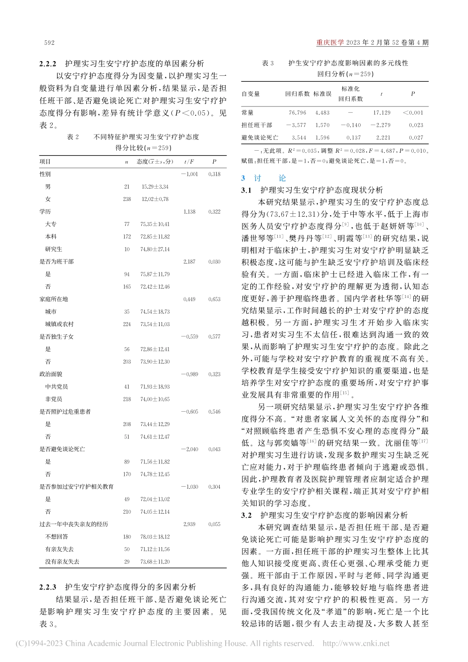 护理实习生安宁疗护态度现状及其影响因素分析_陈红姣.pdf_第3页