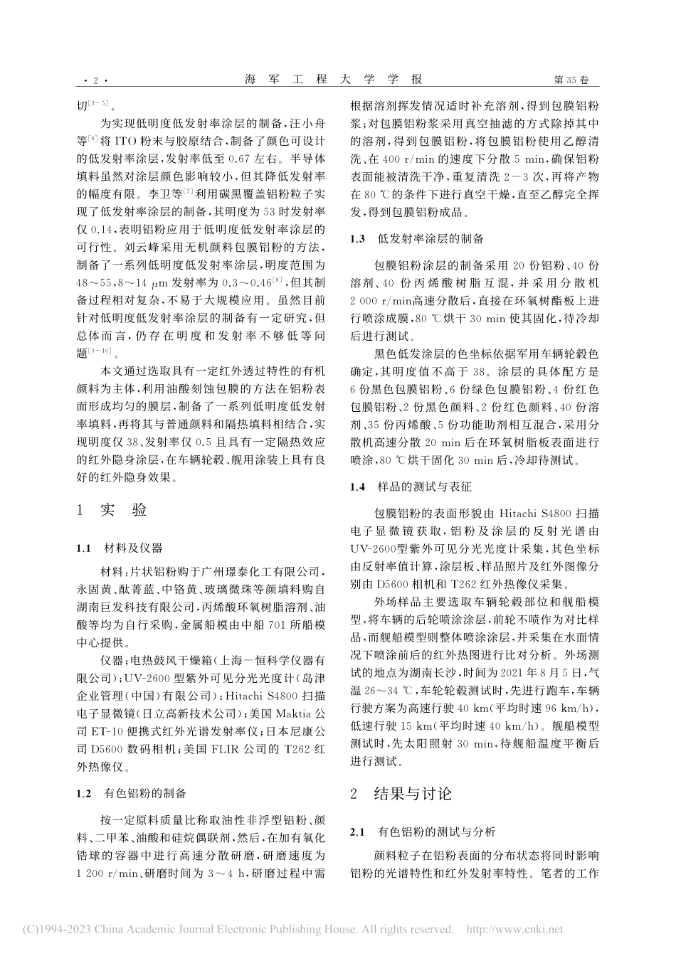 基于包膜铝粉的低明度低发射率涂层制备及其应用_张海永.pdf_第2页