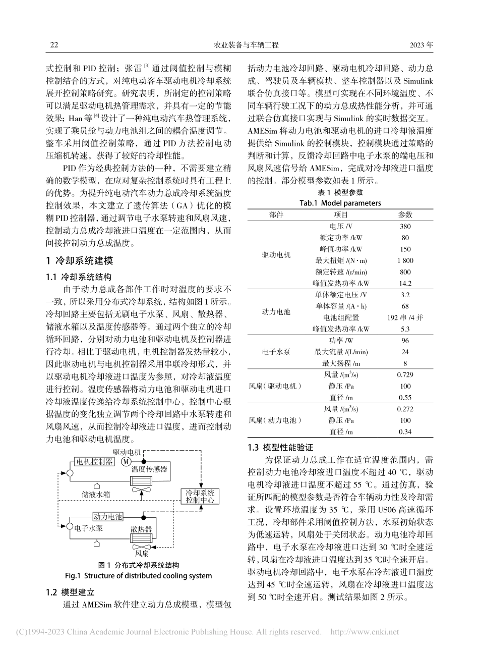 基于GA优化模糊PID的纯电动汽车动力总成温度控制_张威.pdf_第2页