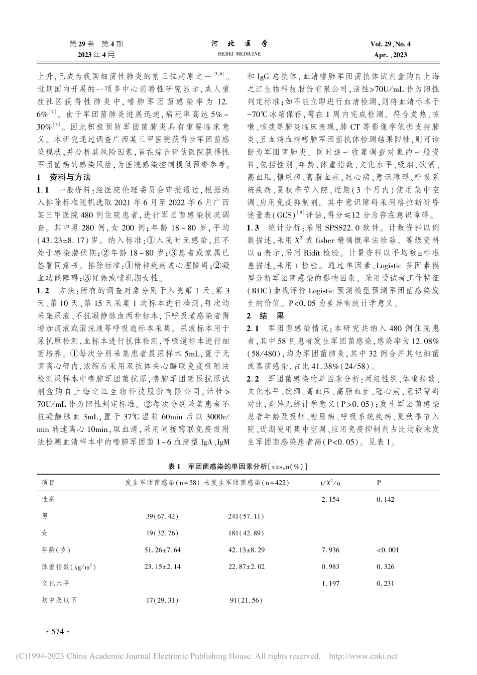 广西某三甲医院获得性军团菌感染现状及其风险因素分析_丁凯宏.pdf_第3页